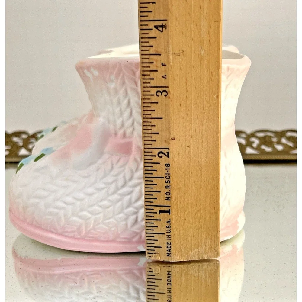 Baby Bootie Planter Napco Pink Nursery Double Shoe Vase Japan‎ Vintage Ceramic
